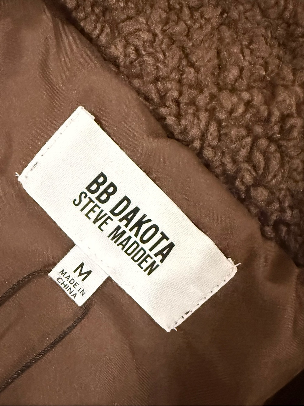 BB Dakota by Steve Madden Chocolate Brown Teddy Coat - Picture 4 of 7